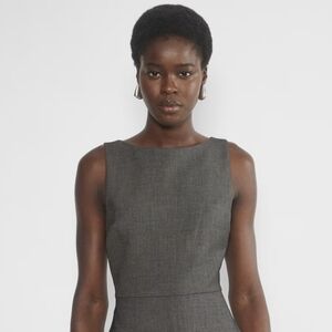 Diane Von Furstenberg Elegant Gray Sleeveless Dress Pockets Size 10